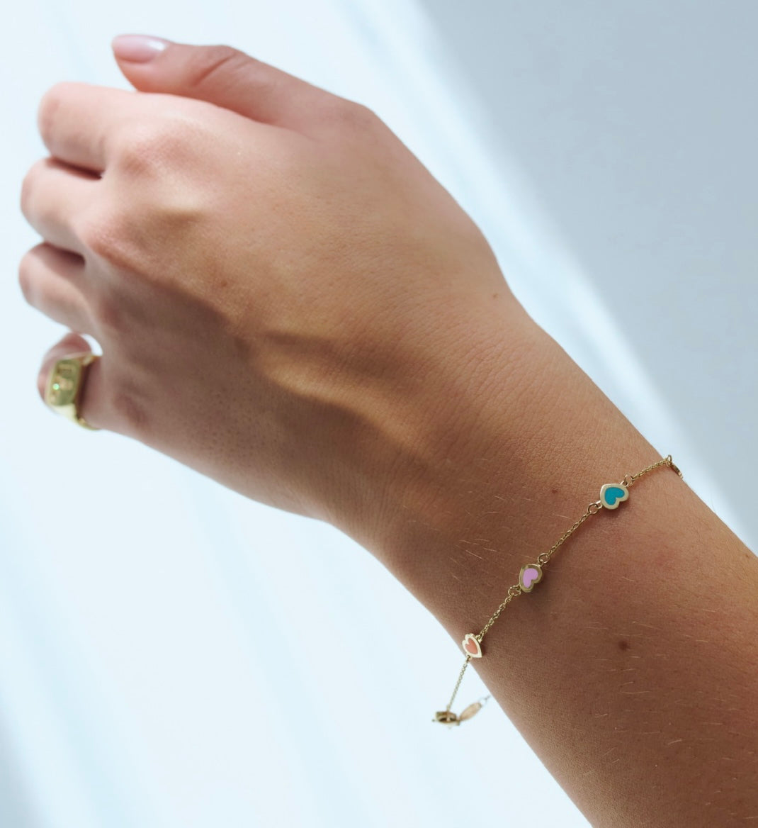 Rainbow Heart Bracelet