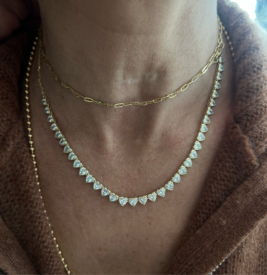 Lovers Heart Tennis Necklace