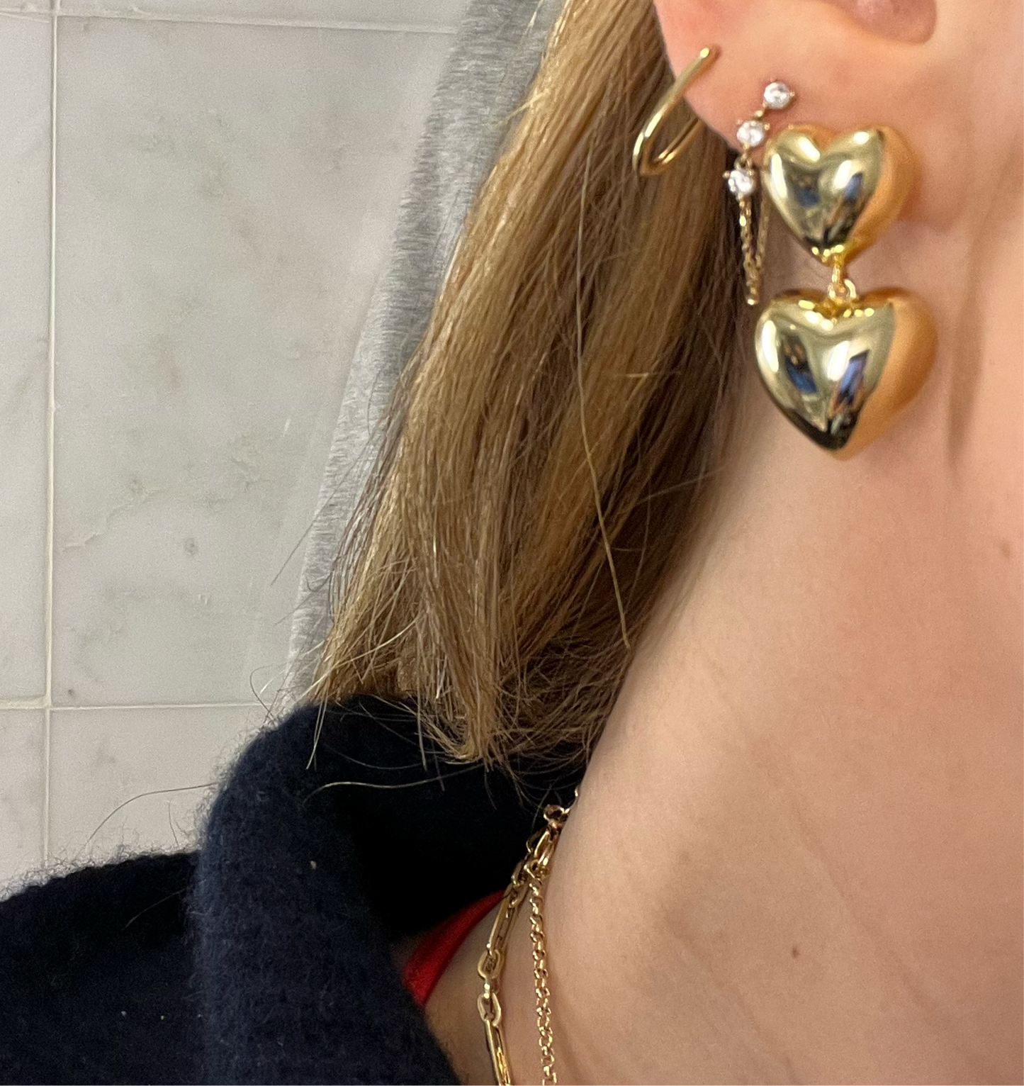 Bubble heart earrings