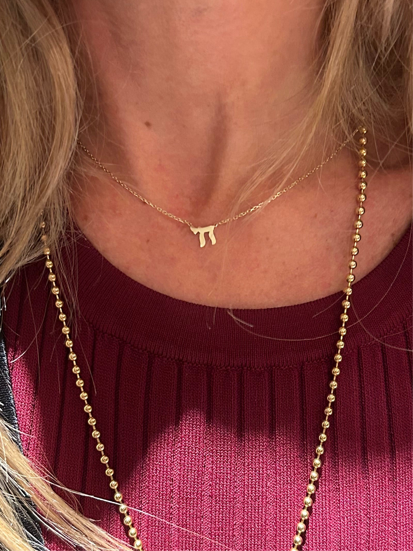 14k Gold Chai Necklace