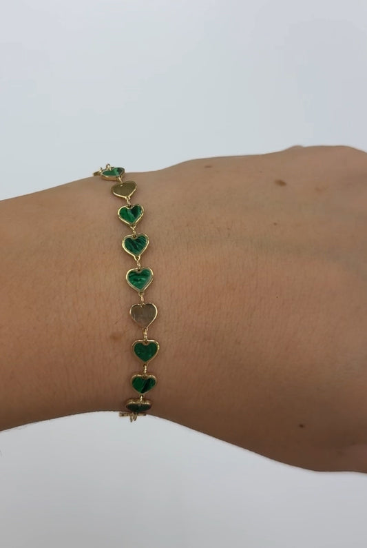Malachite Heart Bracelet