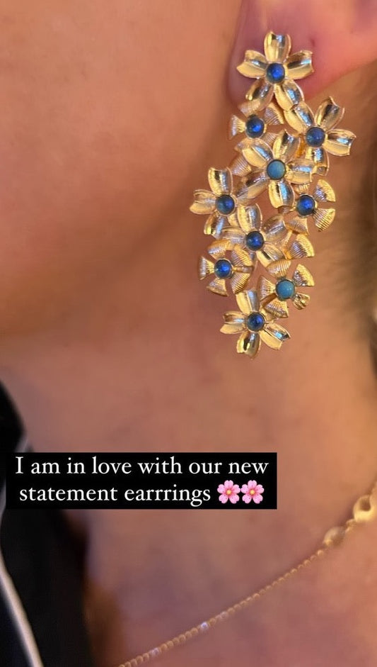 Gold and Turquoise Flowers