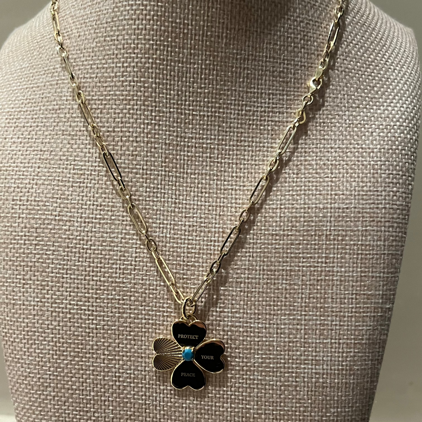 Protect Your Peace, 14k Gold Chain with charm