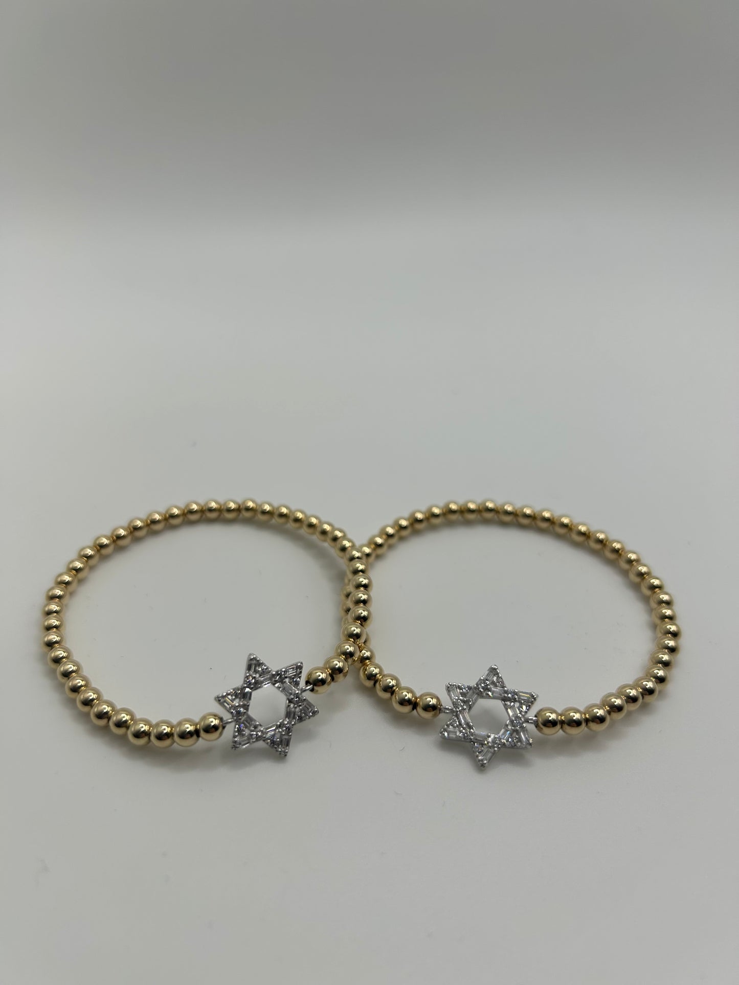 Star of David Gold filled beads