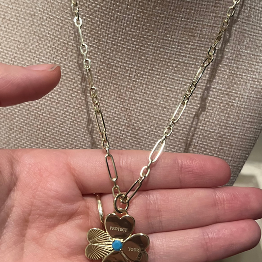 Protect Your Peace, 14k Gold Chain with charm