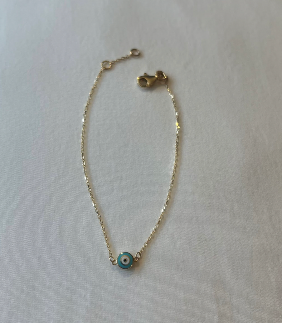 The 14k Gold Evil Eye Bracelet