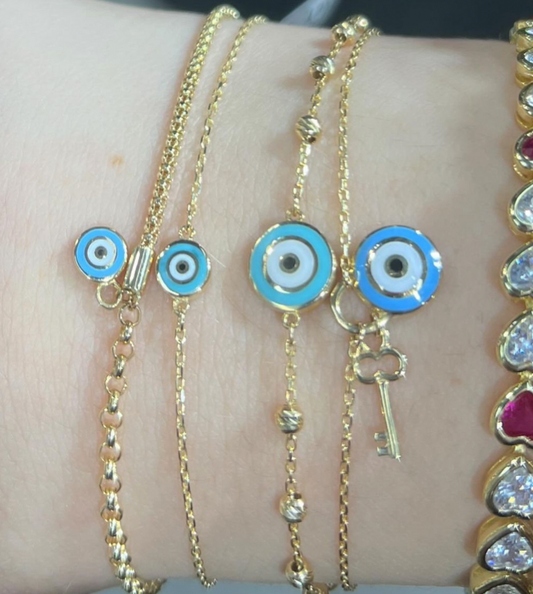 The 14k Gold Evil Eye Bracelet
