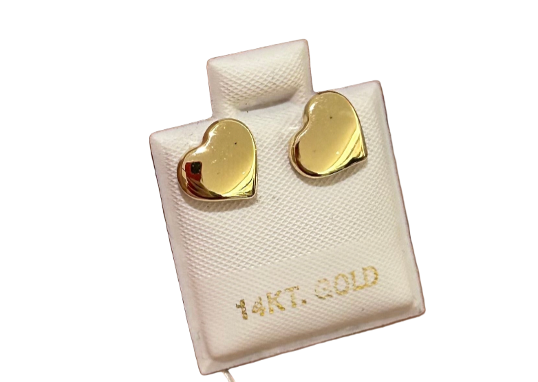 Heart earrings in 14k gold