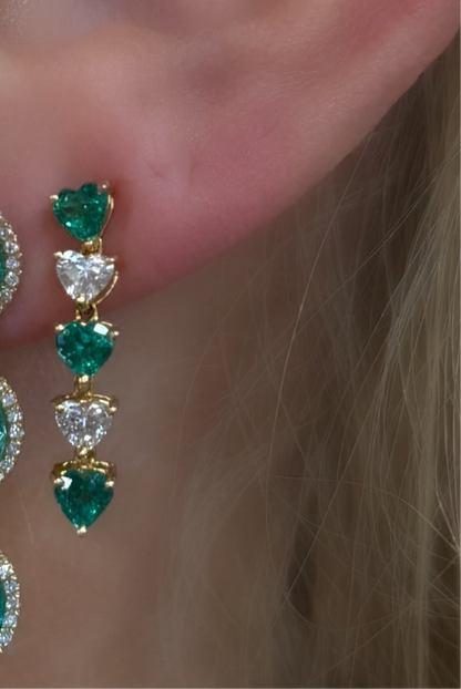 18k Gold Emerald Droplets