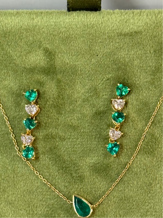 18k Gold Emerald Droplets