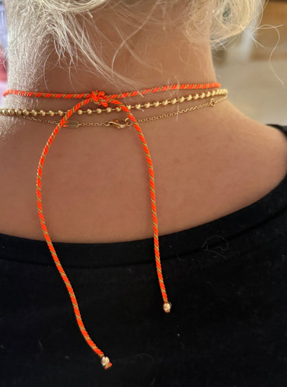 Orange Cord Fish Charm Stack
