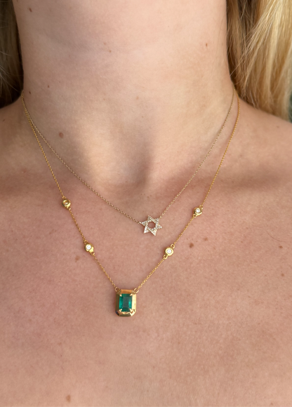 18k Gold Emerald/ Diamond Necklace