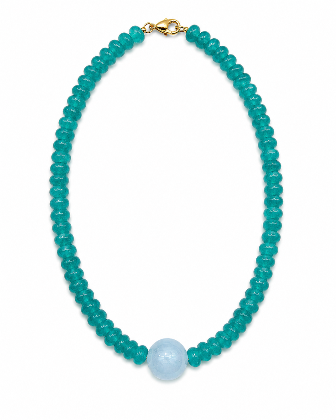 Aquamarine and Blue Agate Choker