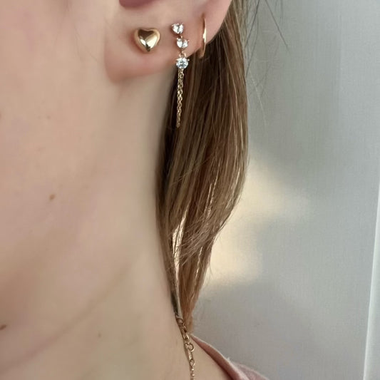 14k Gold Mini Bubble Hearts