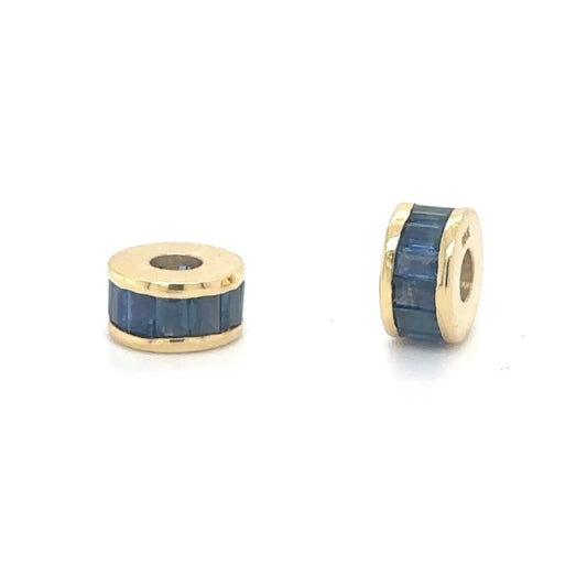 14k Gold Baguette Rondelle Charms