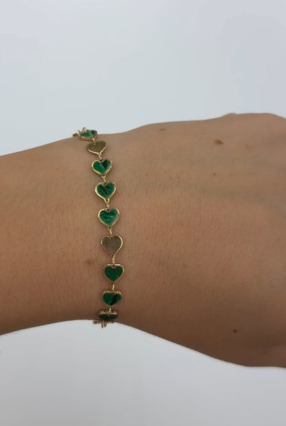 Malachite Heart Bracelet