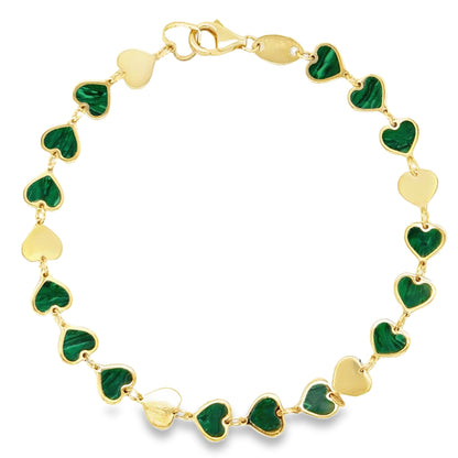 Malachite Heart Bracelet