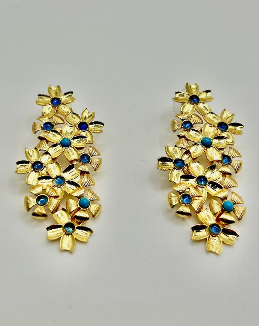 Gold and Turquoise Flowers
