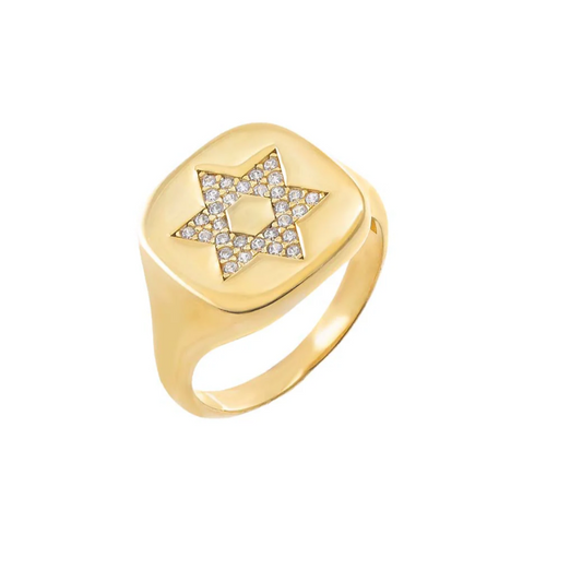 Star of David Signet pinky ring