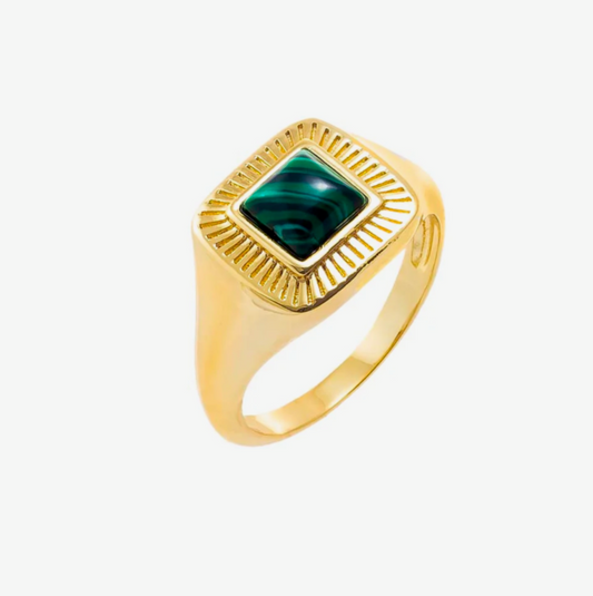 Green Signet Pinky Ring