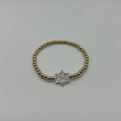 Star of David Gold filled beads
