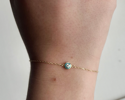 The 14k Gold Evil Eye Bracelet