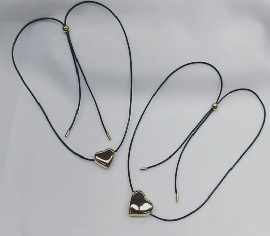 Leather Heart Choker